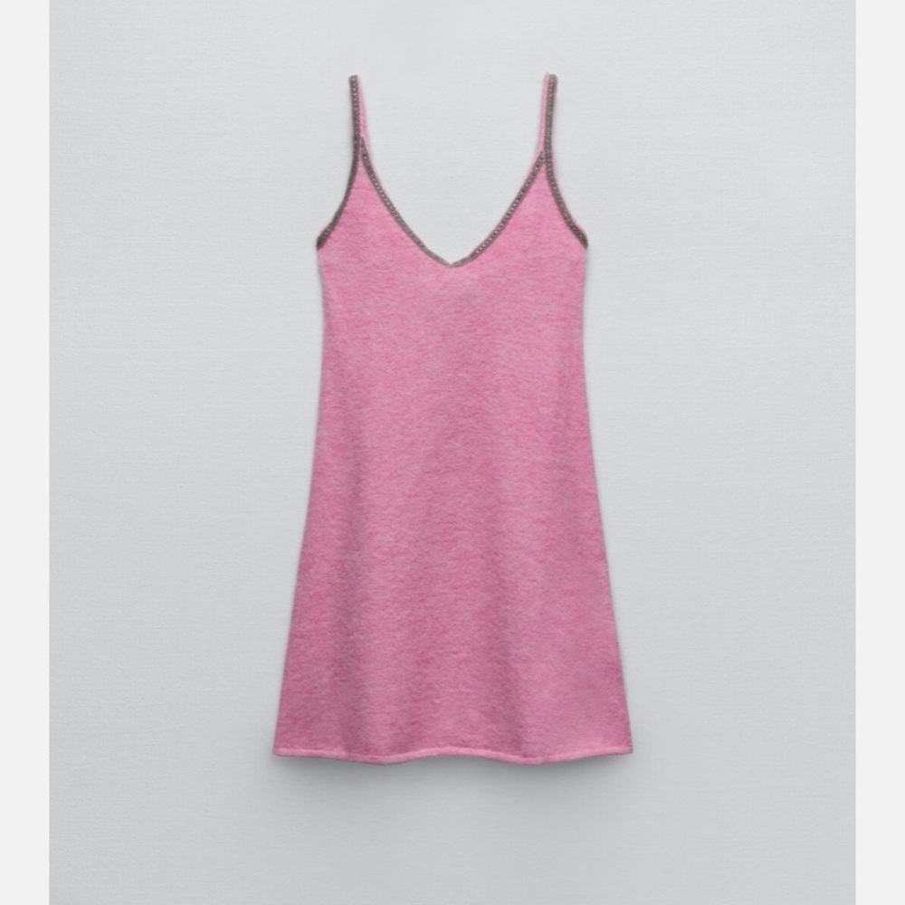 Zara Alpaca and Wool Dress Pink Mini Size S